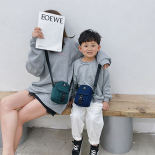 帆布小包包亲子时尚百搭单肩包儿童外出游玩斜挎包手机零钱包包