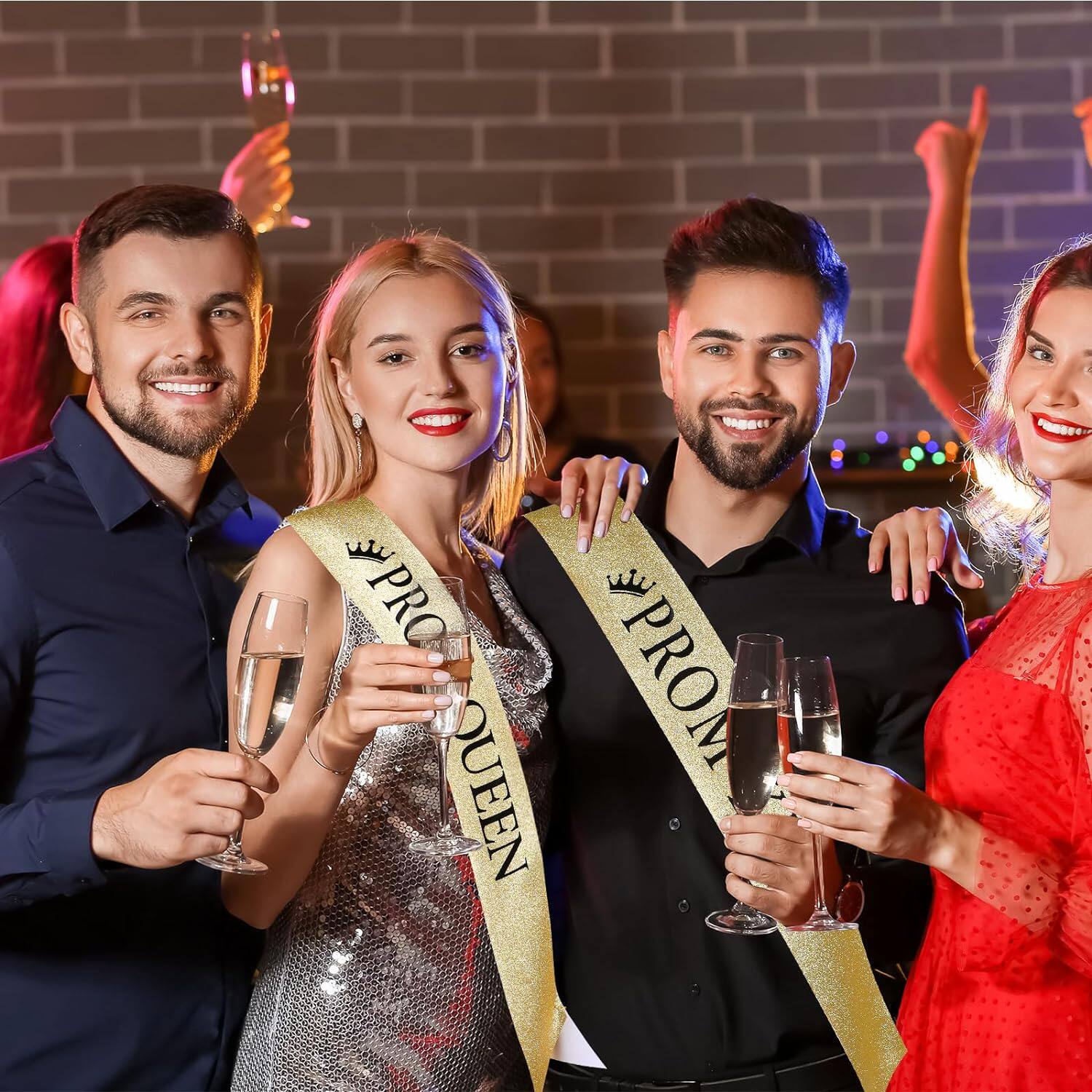 跨境新款金葱肩带礼仪带 舞会腰带 porm queen 单身派对女王绶带