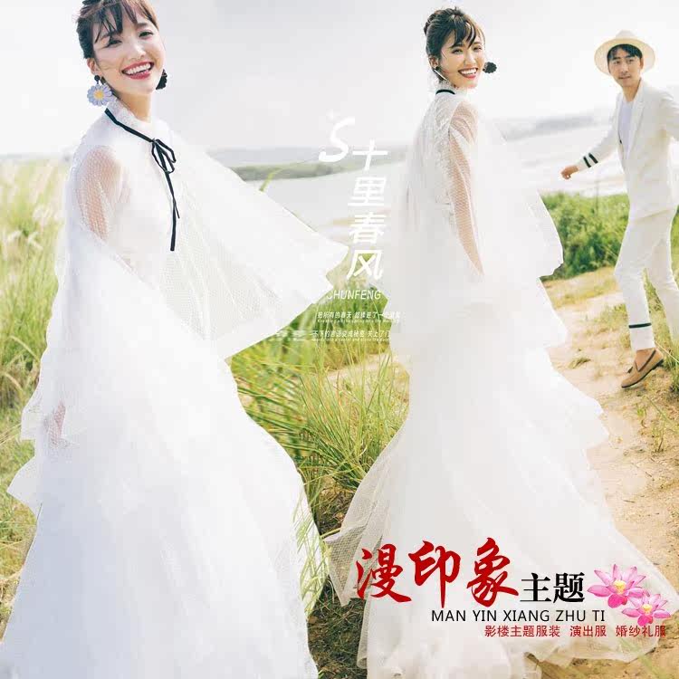 影楼主题蕾丝2019礼服服装拍照婚纱长拖尾情侣旅拍写真高领新款在类目 女装/女士精品, 婚纱/旗袍/礼服, 婚纱中 - 来自Buy2taobao.com提供专业的淘宝代购服务