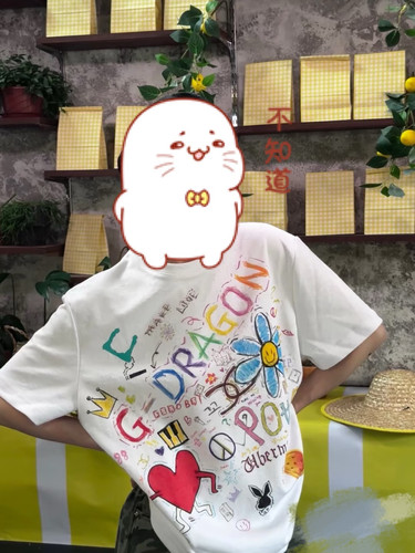 权志龙GD周边权志龙手绘应援服纯棉短袖潮流宽松百搭上衣男女同款