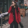 Dossau Hàn Quốc mua 2019 đầu thu mới thời trang nữ khí chất rắn màu blazer dài tay hoang dã - Business Suit quần áo đẹp nữ