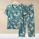 短袖 奶奶开衫 人造棉睡衣老太太绵绸 棉绸套装 中老年女妈妈装