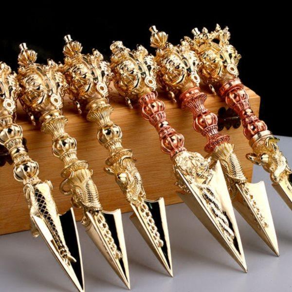 黄铜密宗法器金刚杵三面普巴杵马头杵金刚镢送友人礼品黄铜摆件