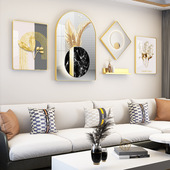 现代轻奢客厅装 饰画沙发背景墙面晶瓷挂画走廊餐厅壁画组合