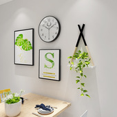 简约钟表2框装 饰画置物架组合餐厅沙发背景墙上饰品