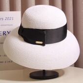 法式 赫本风草帽女夏天防晒遮脸遮阳帽防紫外线海边度假沙滩太阳帽