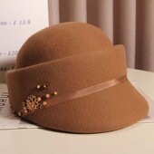 保暖优雅马术帽复古英伦风小礼帽时尚 韩版 高档羊毛帽子女秋冬季