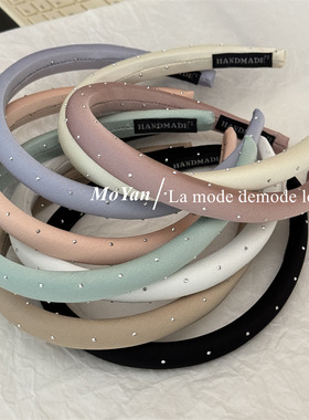 韩版时尚满天星布艺海绵发箍2024新款百搭发卡网红高颅顶头箍发捆