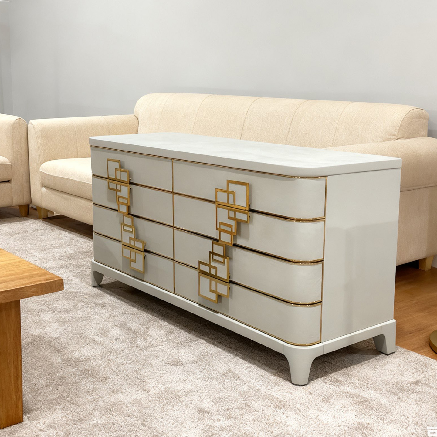 意式轻奢实木斗柜靠墙收纳柜