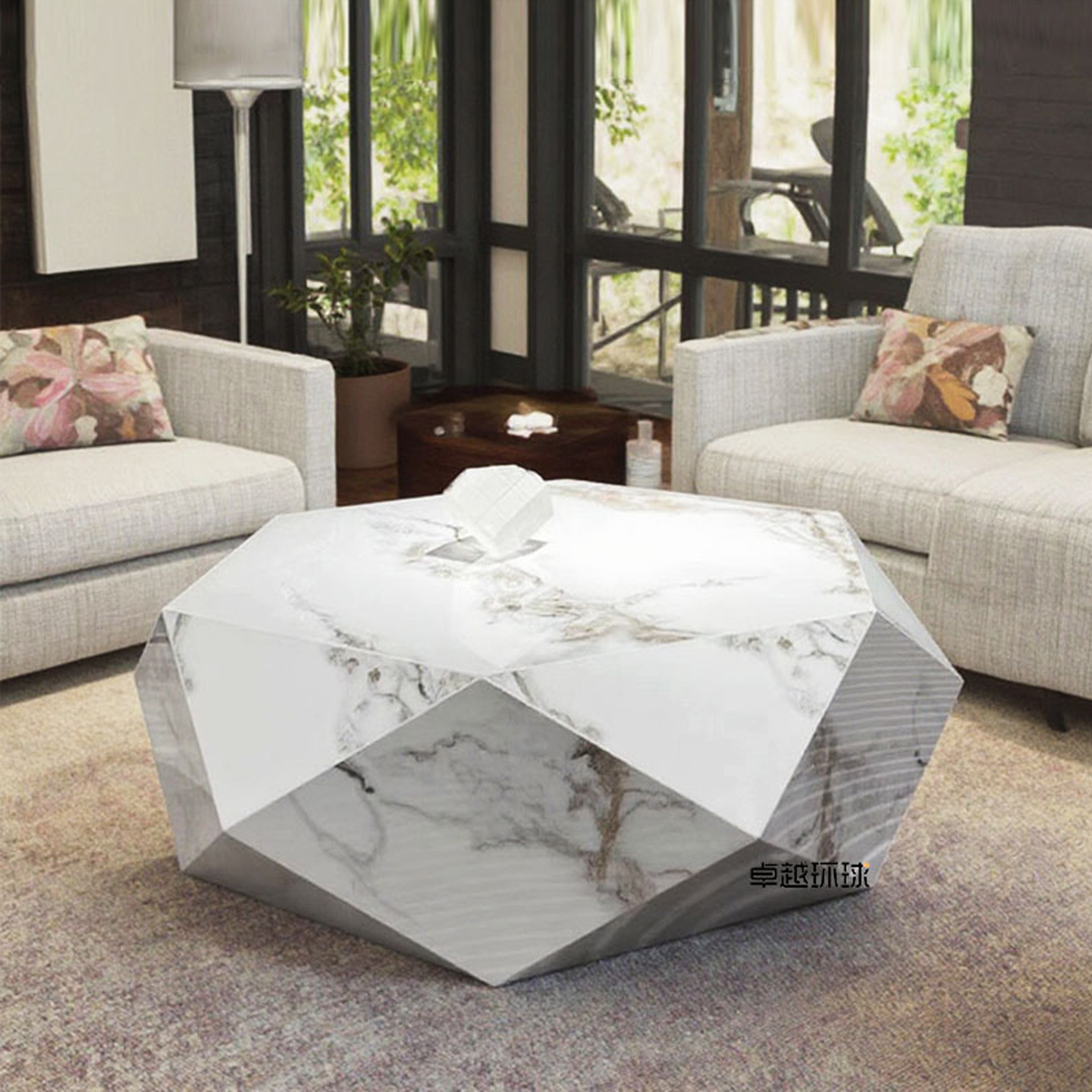 ZYC简约岩板茶几不规则创意