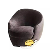 轻奢单人沙发椅意式 洽谈椅豪华客厅阳台家用高级感休闲椅 设计师款