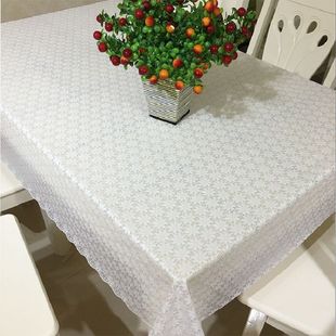 纯白pvc桌布防水防烫防油免洗餐桌垫长方形塑料茶几客厅台布