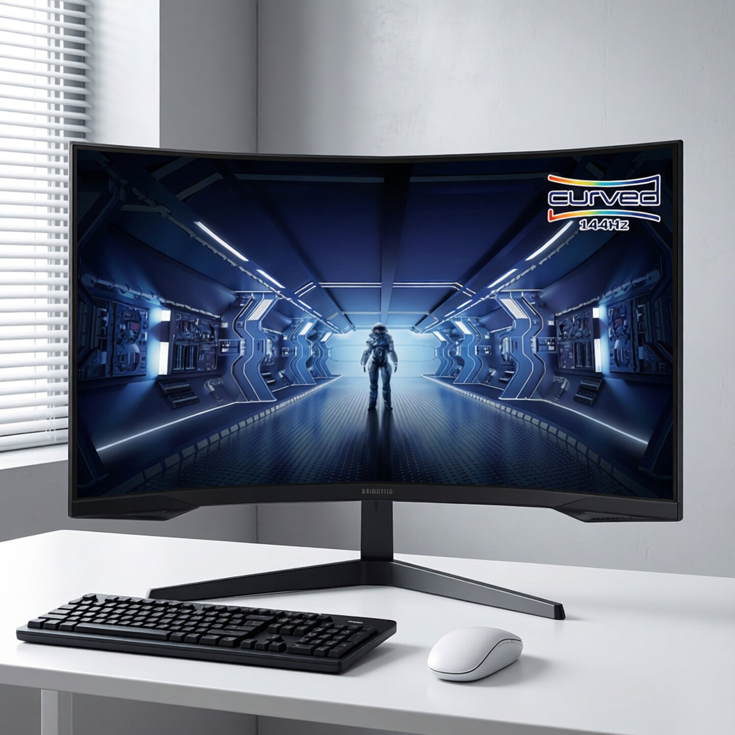Samsung/三星 原装二手 32寸曲面 2K 144Hz C32G55TQWC电竞显示器