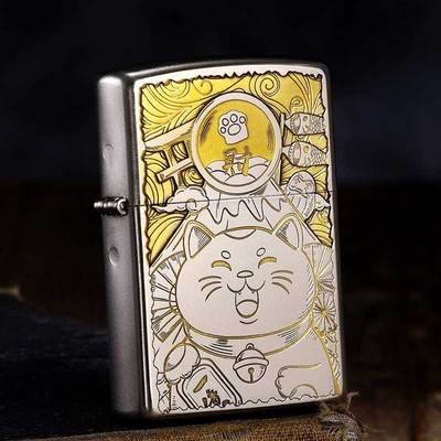 防风煤油打火机zippo磨砂纯铜