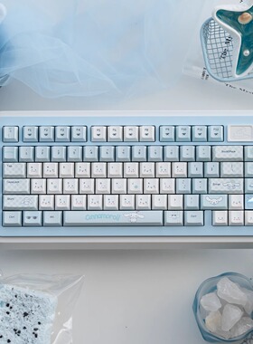 URE玉桂狗键帽蓝色大全套PBT热升华原厂高度适wooting等机械键盘