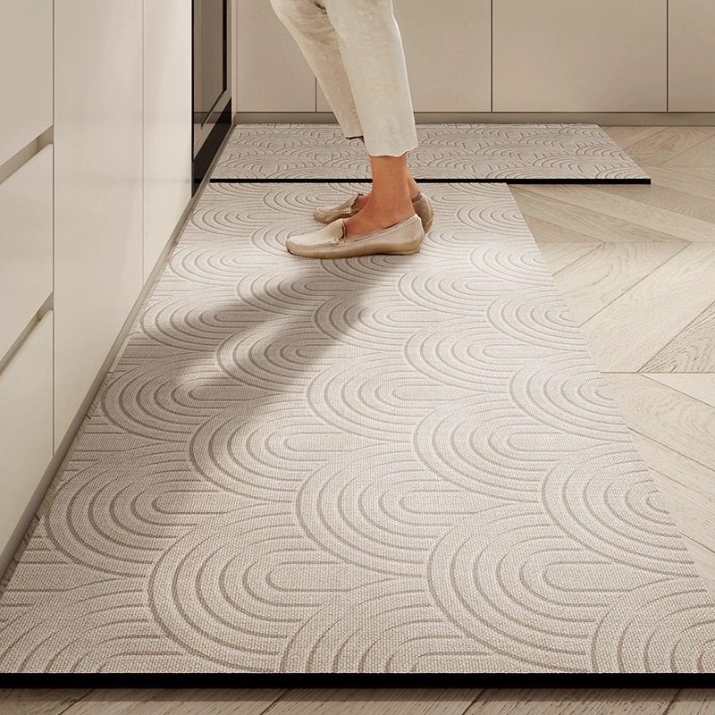 日式厨房地垫吸水吸油硅藻泥地垫两件套组合防滑脚踏垫速干浴室垫