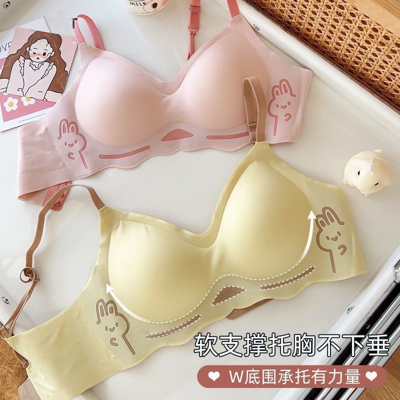 内衣女小胸聚拢无钢圈轻薄款舒适运动透气纯色大学生无痕文胸