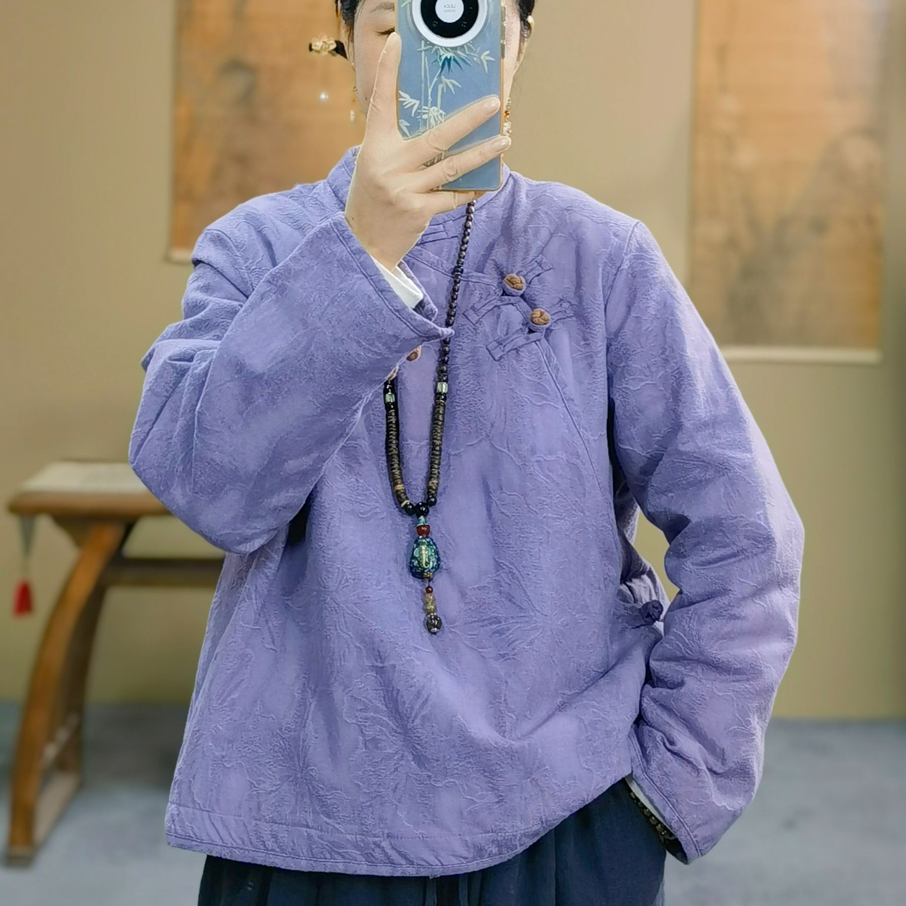 新中式冬季新款棉衣女复古立领