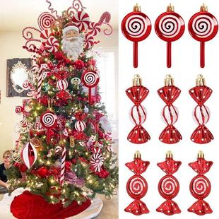 6pcs Christmas Lollipop Candy Cane Pendant Xmas Tree Hanging