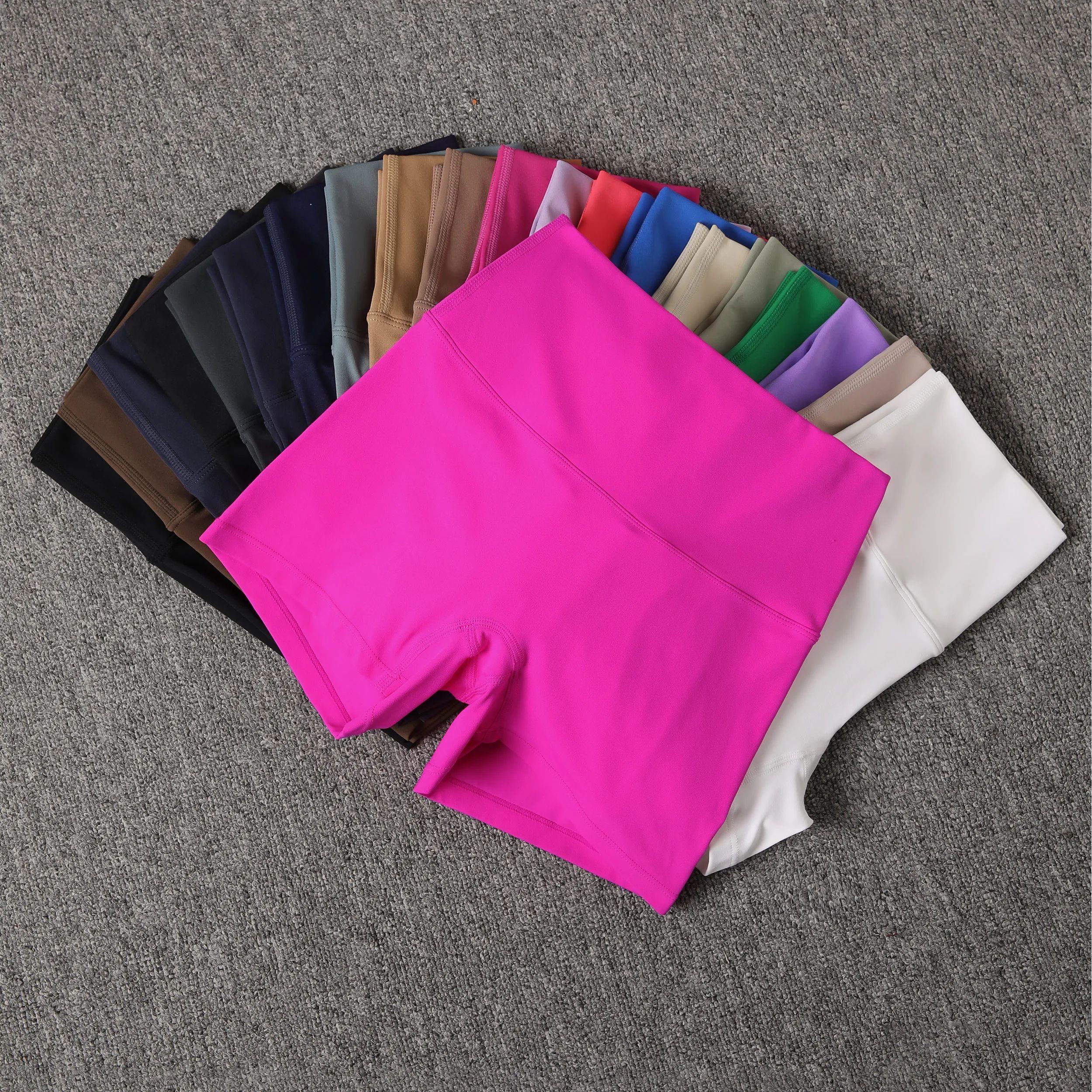 Solid Color Women Fitness Sport Short High Waist Yoga Short