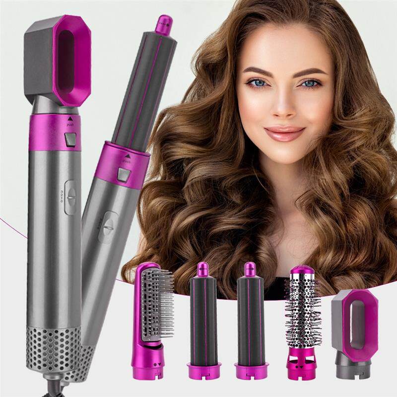 5 in1 hair curler roller flat Iron热风梳家用内扣自动卷直发棒