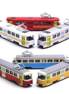 Classc Tran Tram Decast Pull ack Model Vehcle Toy Class跨境