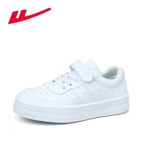 回力童鞋低帮男童魔术贴防水防滑纯白学生鞋校园运动舒适小白鞋女