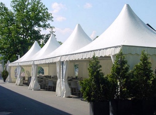 欧式尖顶篷房户外婚庆晏会账蓬出租展览展销帐篷白色活动棚房租赁