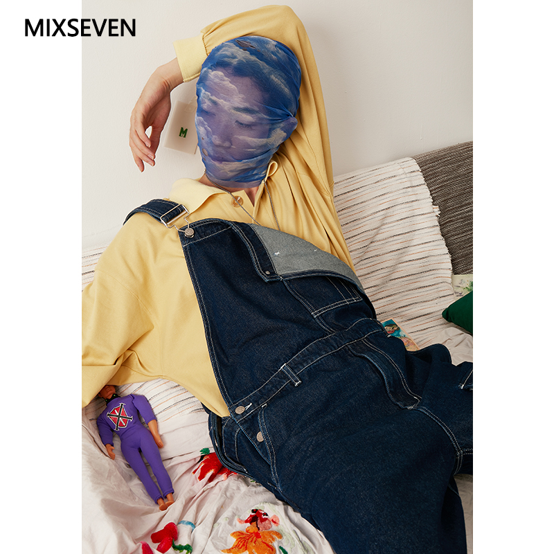 mixseven原创靛蓝可调节肩带工装