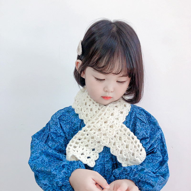 어린이 스카프 봄과 가을 얇은 한국 스타일 수제 양모 뜨개질 소녀  가을과 겨울 따뜻하고 다목적 니트 스카프