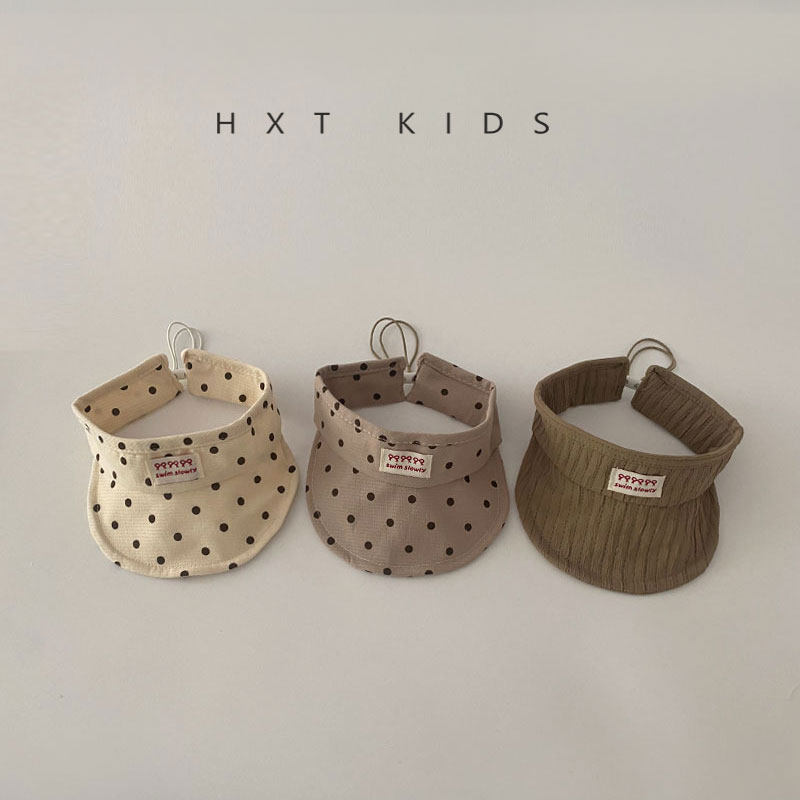 婴儿空顶帽夏季大帽檐波点遮阳帽子婴幼儿宝宝夏天时尚贴布鸭舌帽