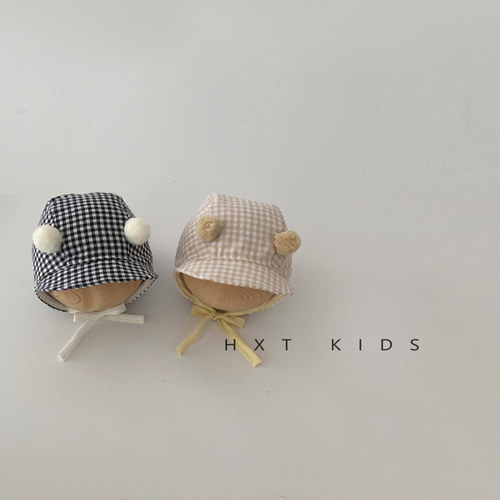 棉宫廷帽可爱球球遮阳穿搭