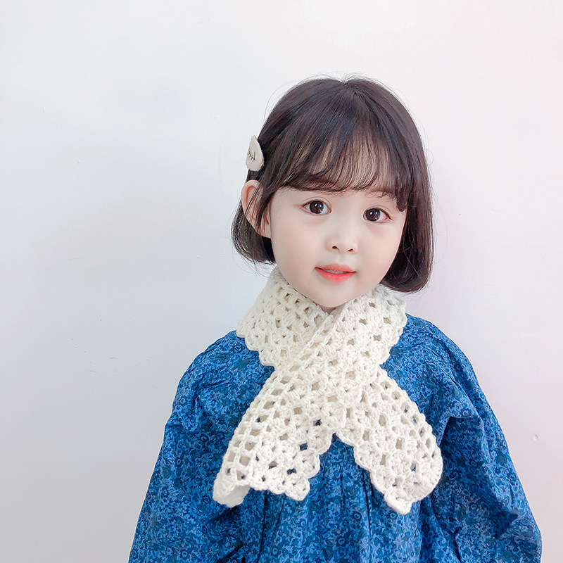 어린이 스카프 봄과 가을 얇은 한국 스타일 수제 양모 뜨개질 소녀  가을과 겨울 따뜻하고 다목적 니트 스카프