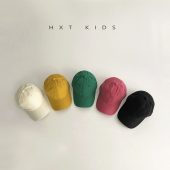 儿童棒球帽2022年夏季 光板纯色帽子春天出游弯檐遮阳鸭舌帽潮 新款