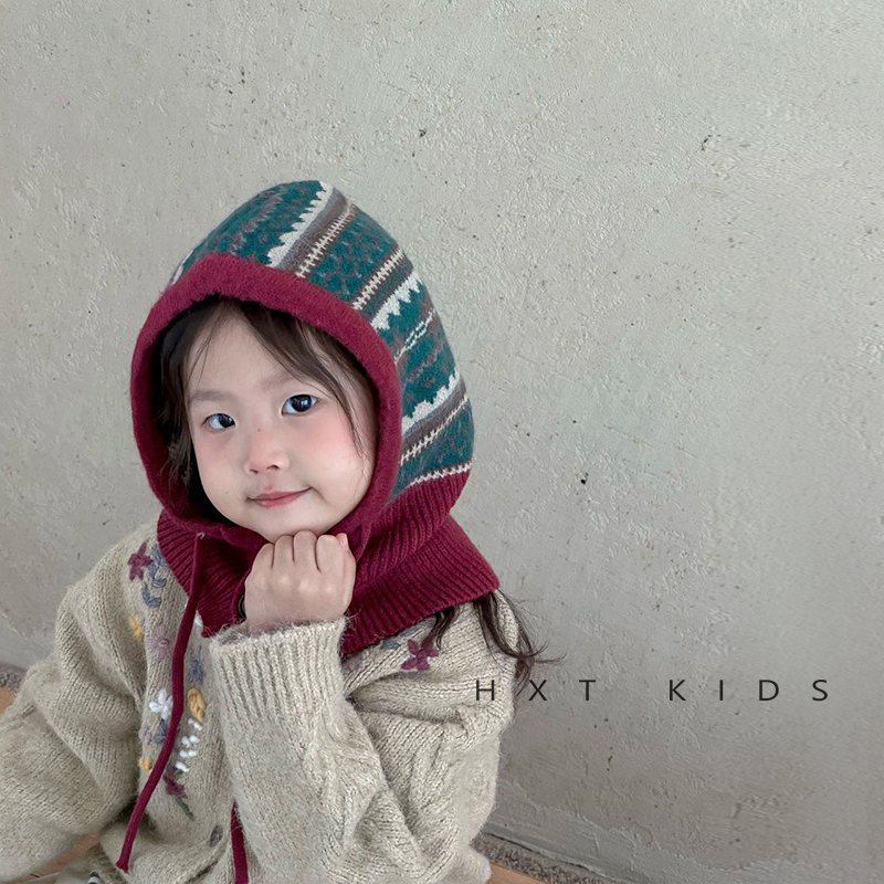 针织披肩帽护耳帽秋冬季保暖复古