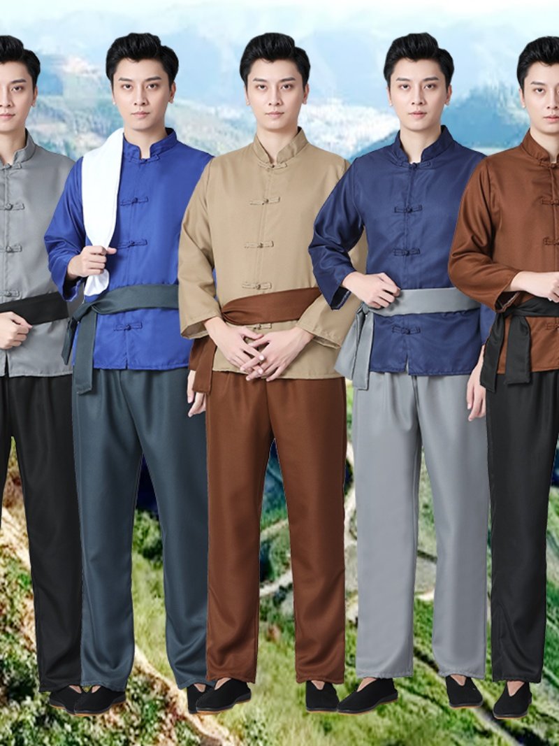 民国风农村平民百姓阿宝演出服古装小二民国管家车夫陕北农民服装