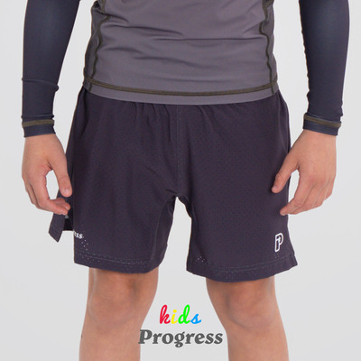 PROGRESS 烟紫唐骷髅 少儿双层短裤 巴西柔术NOGI 官方直营