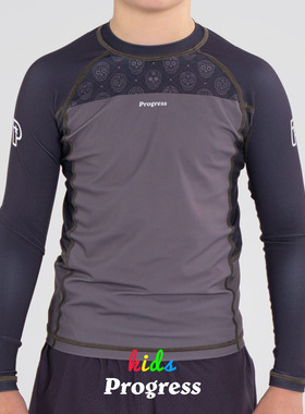 PROGRESS 烟紫唐骷髅 少儿长袖 防磨衣 巴西柔术NOGI 官方直营