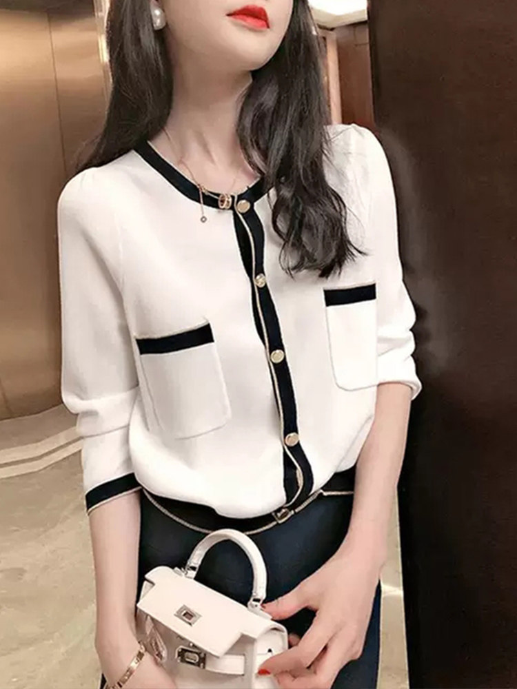 2024 가을 겨울 신상 니트 재킷 일본식 게으른 스타일 하이 엔드 루즈 라운드 넥 싱글 브레스트 가디건 스웨터