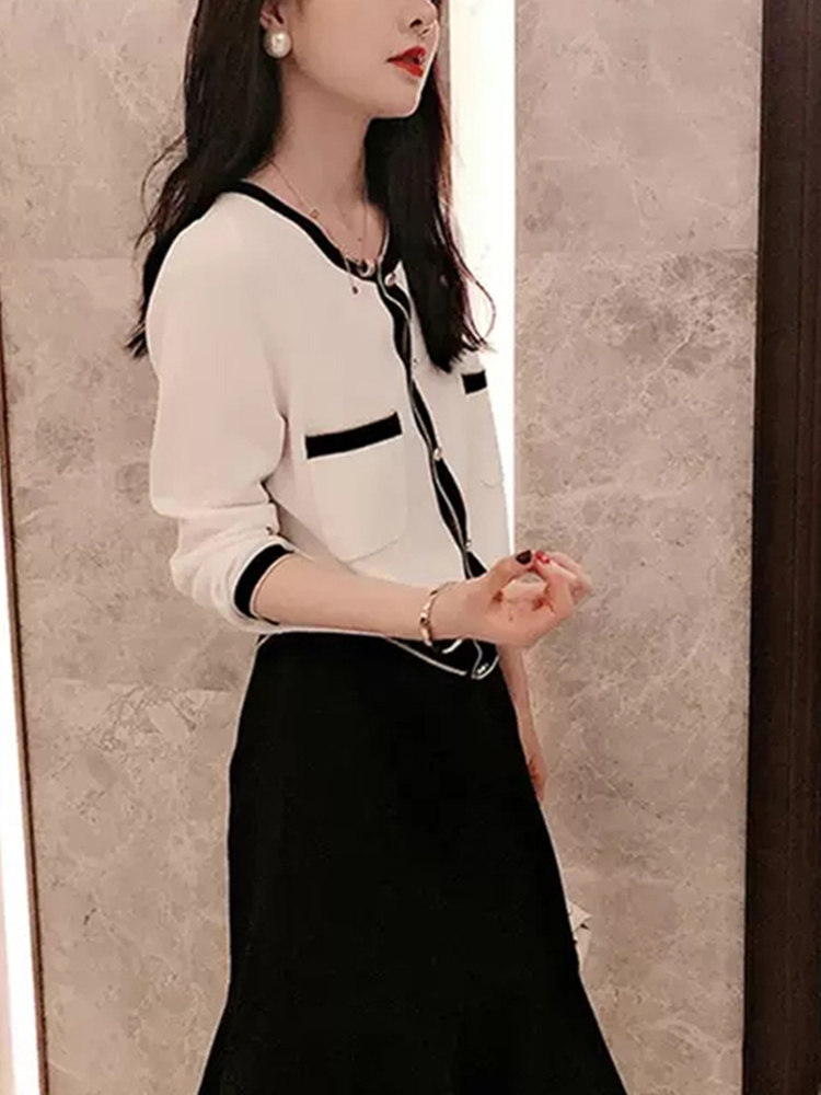 2024 가을 겨울 신상 니트 재킷 일본식 게으른 스타일 하이 엔드 루즈 라운드 넥 싱글 브레스트 가디건 스웨터