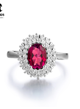 MALERAS培育红宝石S925银戒指