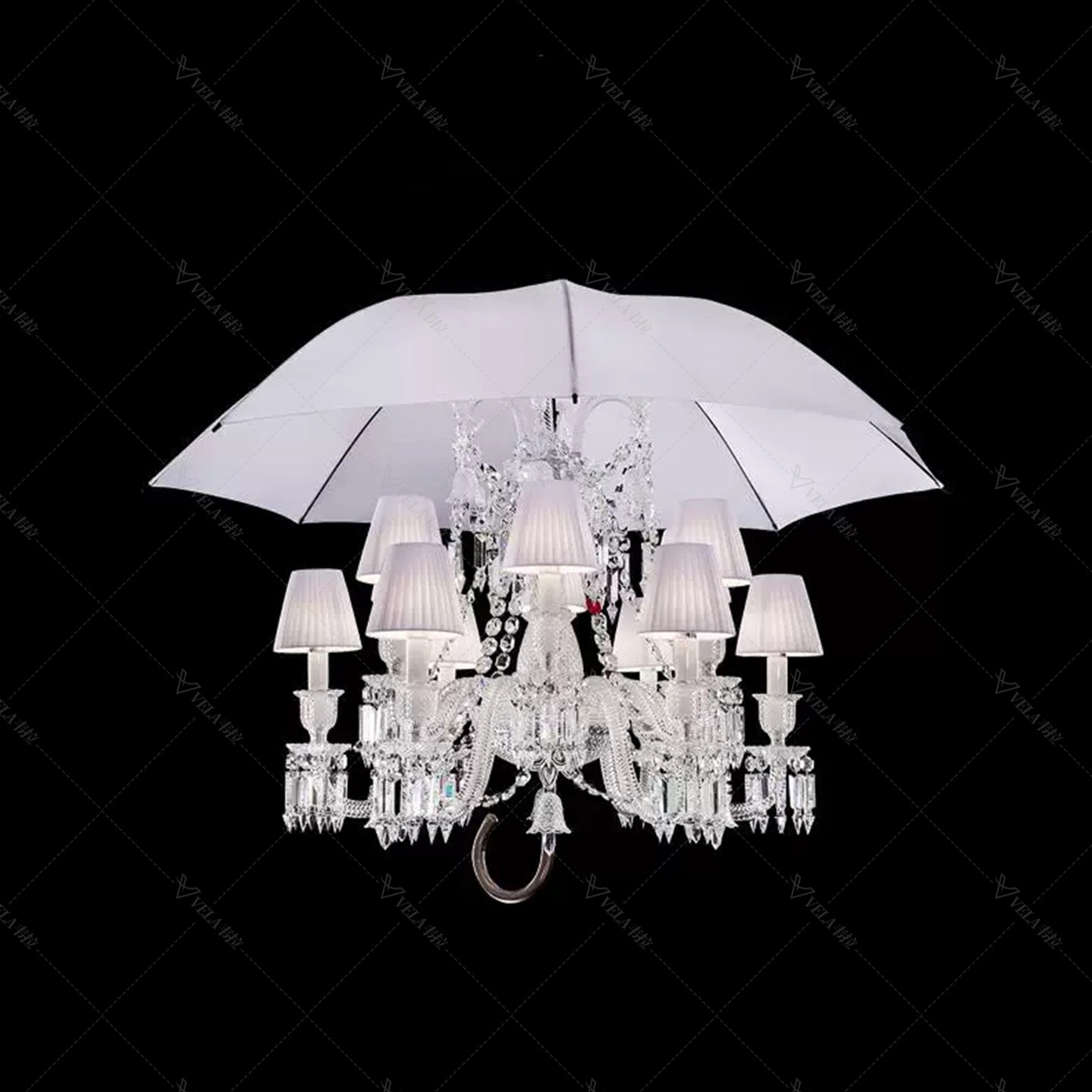 法国Baccarat Zenith系列高档轻奢客厅餐厅设计师款雨伞水晶吊灯