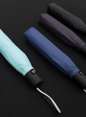 日系超轻全自动伞晴雨两用男女小清新森系复古简约纯色折叠铅笔伞