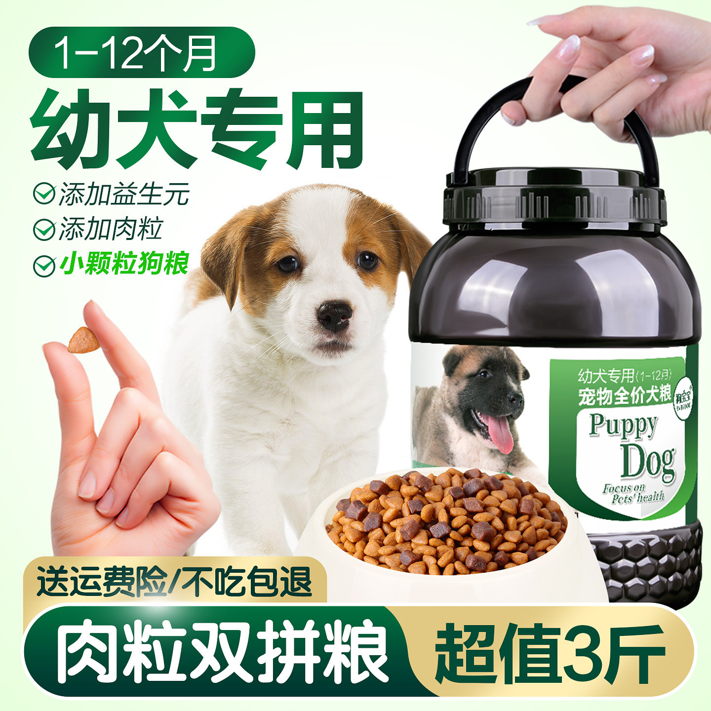 小奶狗专用狗粮满月泰迪边牧幼犬图片