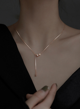 S925纯银小蛮腰项链女夏2025年新款高级设计感小众生日礼物情人节