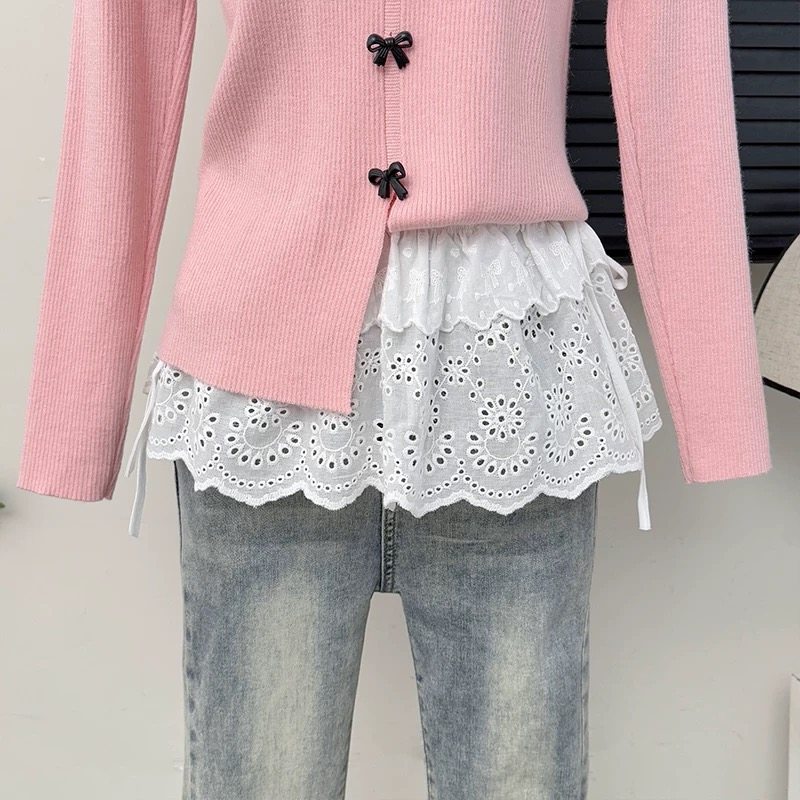 法式刺绣镂空勾花层层蛋糕半身裙女春2025蝴蝶结系带叠穿短裙屁帘,女装/女士精品,半身裙,淘宝优惠券,粉丝福利购,淘宝优惠卷