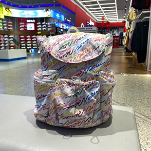 Adidas阿迪达斯彩色印花双肩包女大容量休闲背包学生书包KS0291