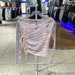 adidas阿迪达斯女子三条纹舞动系列运动休闲长袖 T恤KR7600