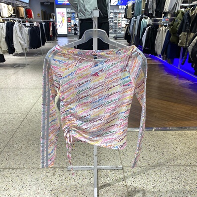 adidas女三条纹舞动长袖T恤