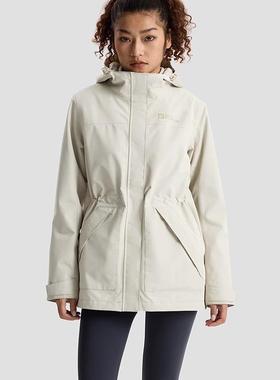 JackWolfskin狼爪新款女收腰厚款抓绒三合一冲锋衣保暖外套A62272